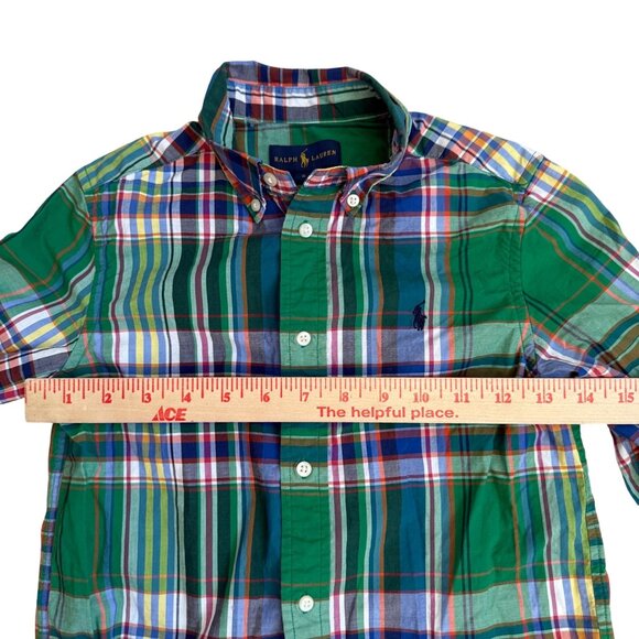 Ralph Lauren Long Sleeve Pony Logo Plaid Button Down Shirt Boys Size 6 - Picture 6 of 6
